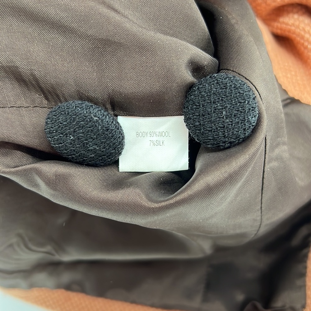 Kay Unger Wool/Silk Blazer - Orange Rust - 4 - image 8